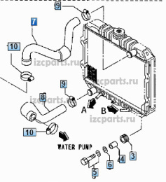 картинка Патрубок радиатора Mitsubishi fd15 верхний от магазина IZC