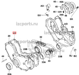 картинка Прокладка передней крышки Toyota 7f 5k от магазина IZC