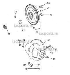 картинка Маховик кпп Komatsu 5k/16 от магазина IZC