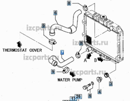 картинка Патрубок радиатора Mitsubishi fd15 нижний от магазина IZC