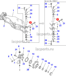 картинка Ось ступицы  Komatsu    35х198 от магазина IZC
