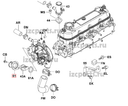 картинка Крышка термостата Toyota 4y от магазина IZC