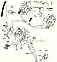 картинка Педаль ручного тормоза Toyota 8f от магазина IZC