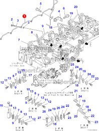 картинка Трубка топливная распределительная Komatsu 6d102e трубка обратки от магазина IZC