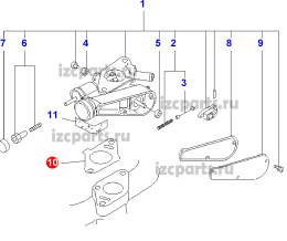 картинка Прокладка проставки заслонки карбюратора Nissan k15 от магазина IZC