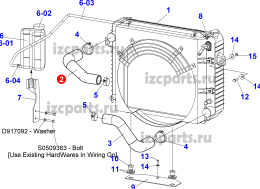 картинка Патрубок радиатора Doosan-5  4d98e  верхний от магазина IZC