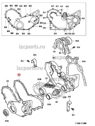 картинка Прокладка передней крышки Toyota 4y от магазина IZC