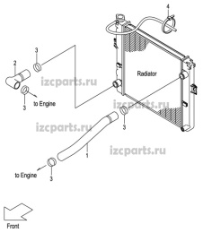 картинка Патрубок радиатора Tcm  k15   1,5-t(c)3   нижний от магазина IZC