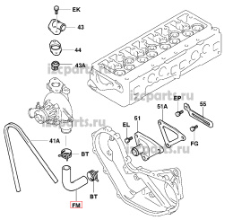 картинка Патрубок водяной помпы 5k Toyota от магазина IZC